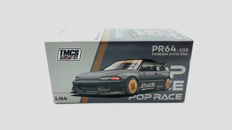 POP RACE Pandem Civic EG Chrome Black (PR64-208) | 2025 The Model Car Show Malaysia