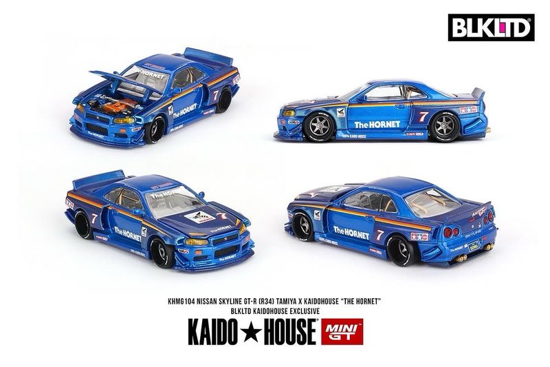 KAIDOHOUSE BLK LTD NISSAN SKYLINE GT-R (R34) "THE HORNET" (KHMG104) With Pin & Coval