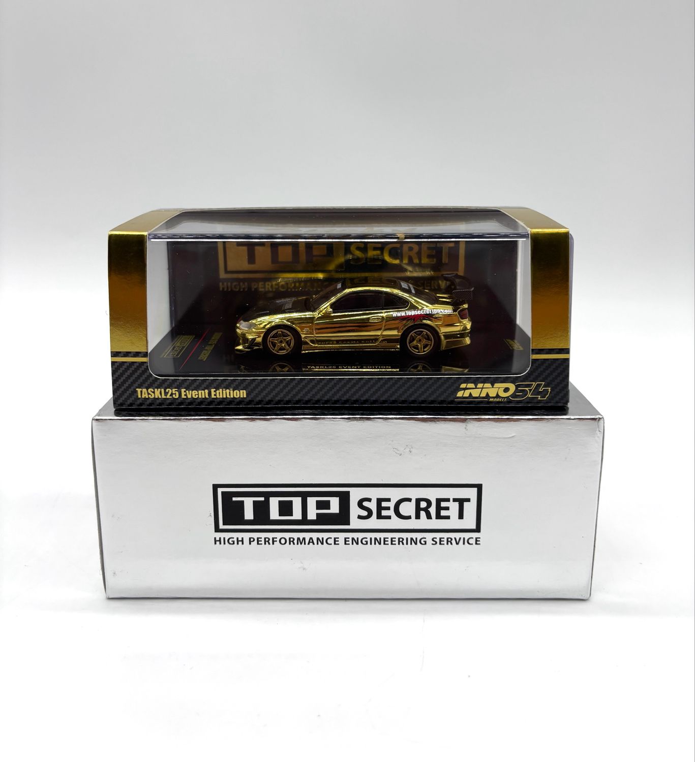 INNO64 Top Secret Nissan Silvia S15 Gold Chrome Chase | 2025 Tokyo Auto Salon TAS KL