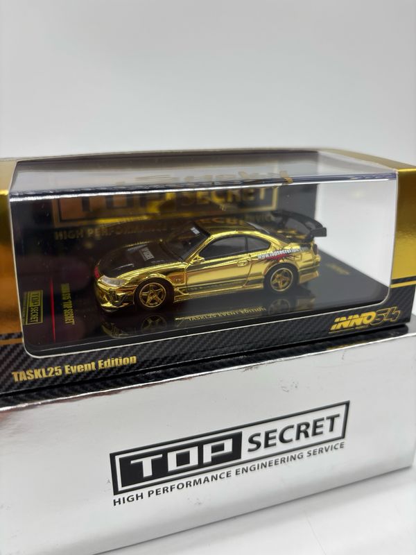 INNO64 Top Secret Nissan Silvia S15 Gold Chrome Chase | 2025 Tokyo Auto Salon TAS KL
