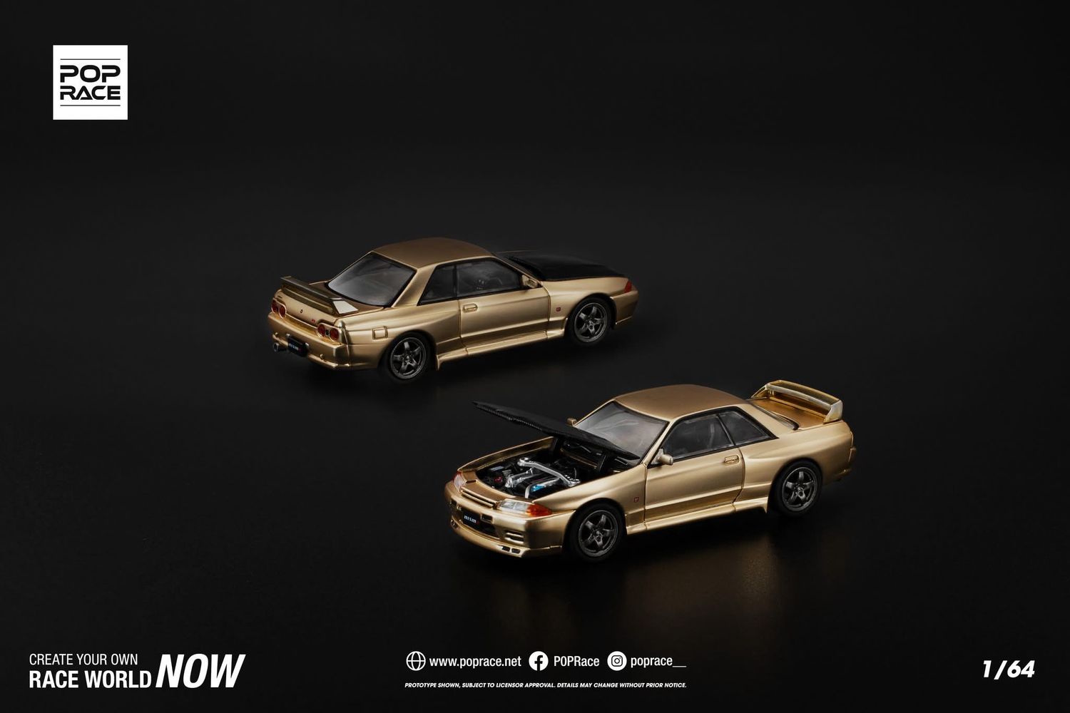 ミニカー POP RACE SKYLINE GT-R R32 PR64-190 POP RACE Nissan Skyline GT-R R32 Gold (PR64-190) | 2025 Tokyo Auto