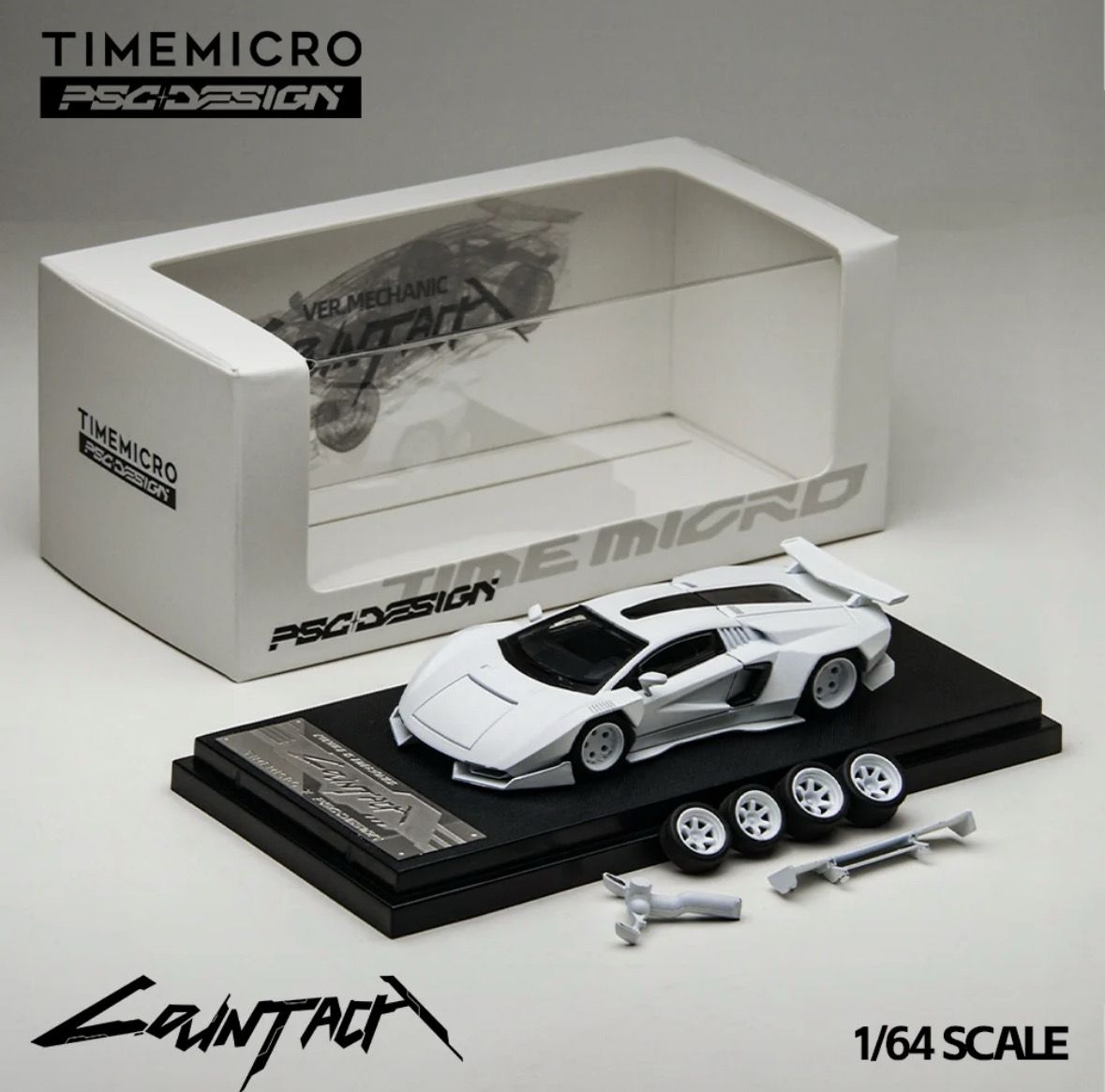 Time Micro x PSC Design 1/64 Ver. Mechanic Countach White | 2025 The Diecast Expo Time Micro x PSC Design 1/64 Ver. Mechanic Countach White | 2025 The Diecast Expo