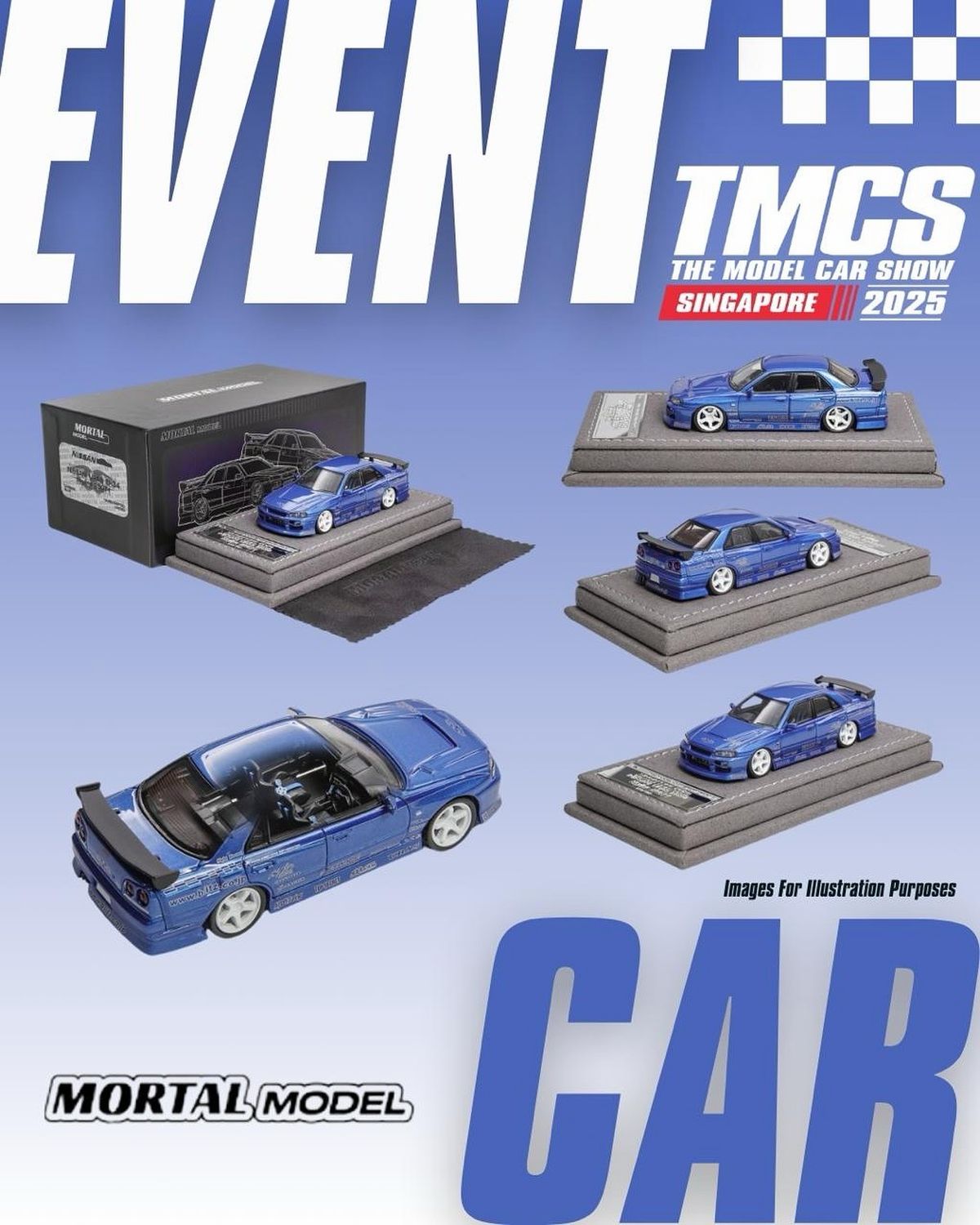 Mortal Model Nissan URAS ER34 Skyline 25GT-t Pearl Blue | 2025 The Model Car Show Singapore Mortal Model Nissan URAS ER34 Skyline 25GT-t Pearl Blue | 2025 The Model Car Show Singapore