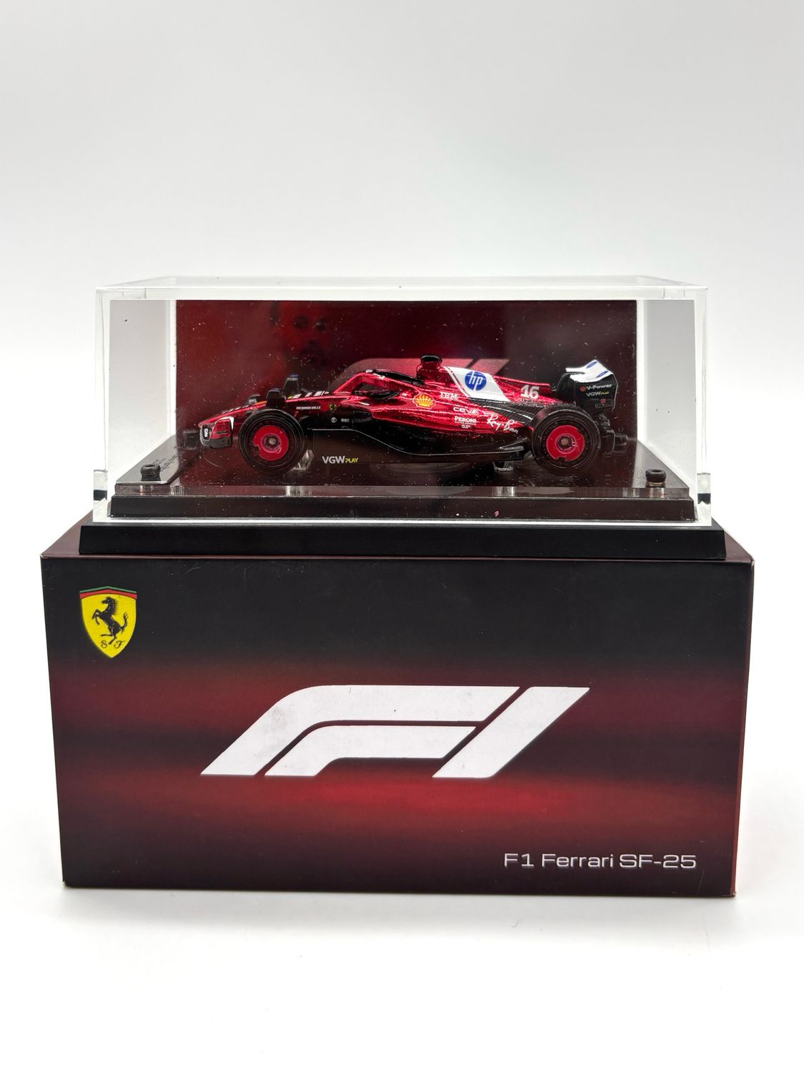 F1 Ferrari SF-25 Lewis Hamilton Hot Wheels Custom with Acrylic Display