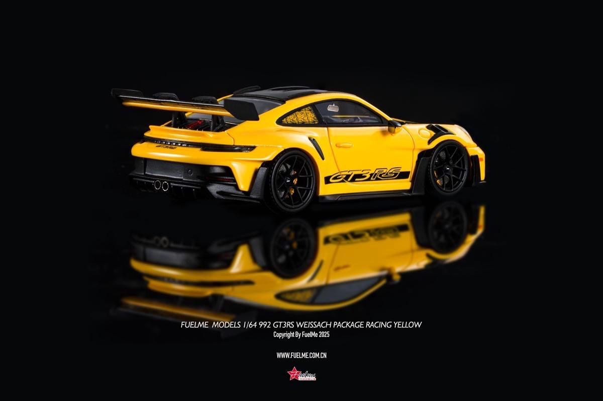 FuelMe 1/64 Model Resin Porsche 992 GT3RS Weissach Package Yellow