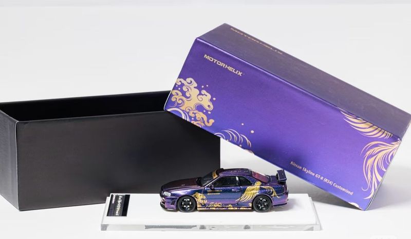Motorhelix Nissan Skyline GT-R (R34) Customized TAS 2026 Purple | 2026 Tokyo Autosalon Japan