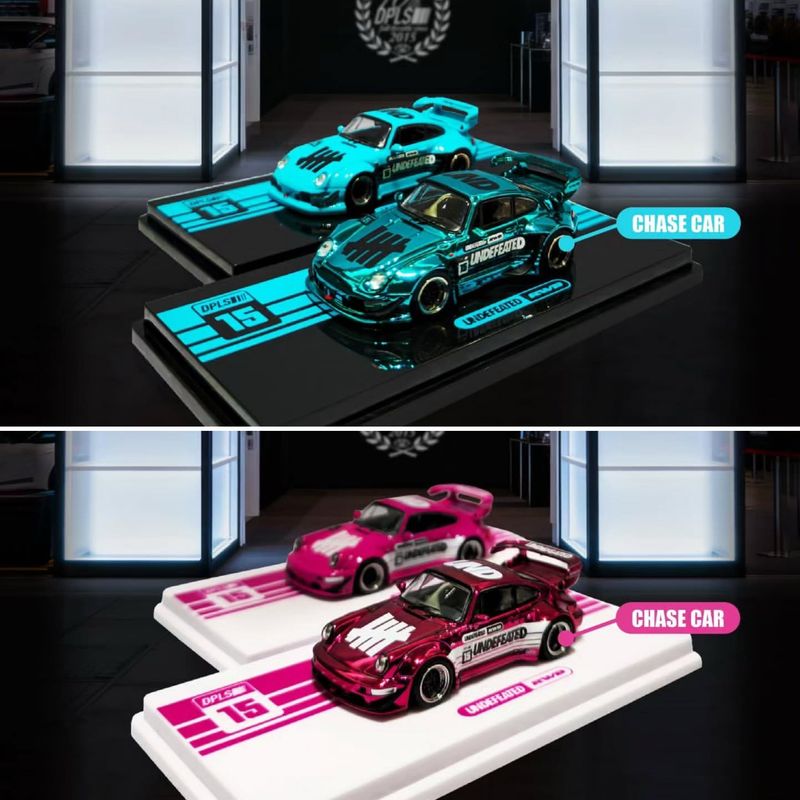 INNO64 x DPLS x UNDEFEATED Porsche RWB 993 &amp; Porsche RWB 964 Blue &amp; Pink Set of 2 | Chance of Chase | 2026 Tokyo Autosalon Japan
