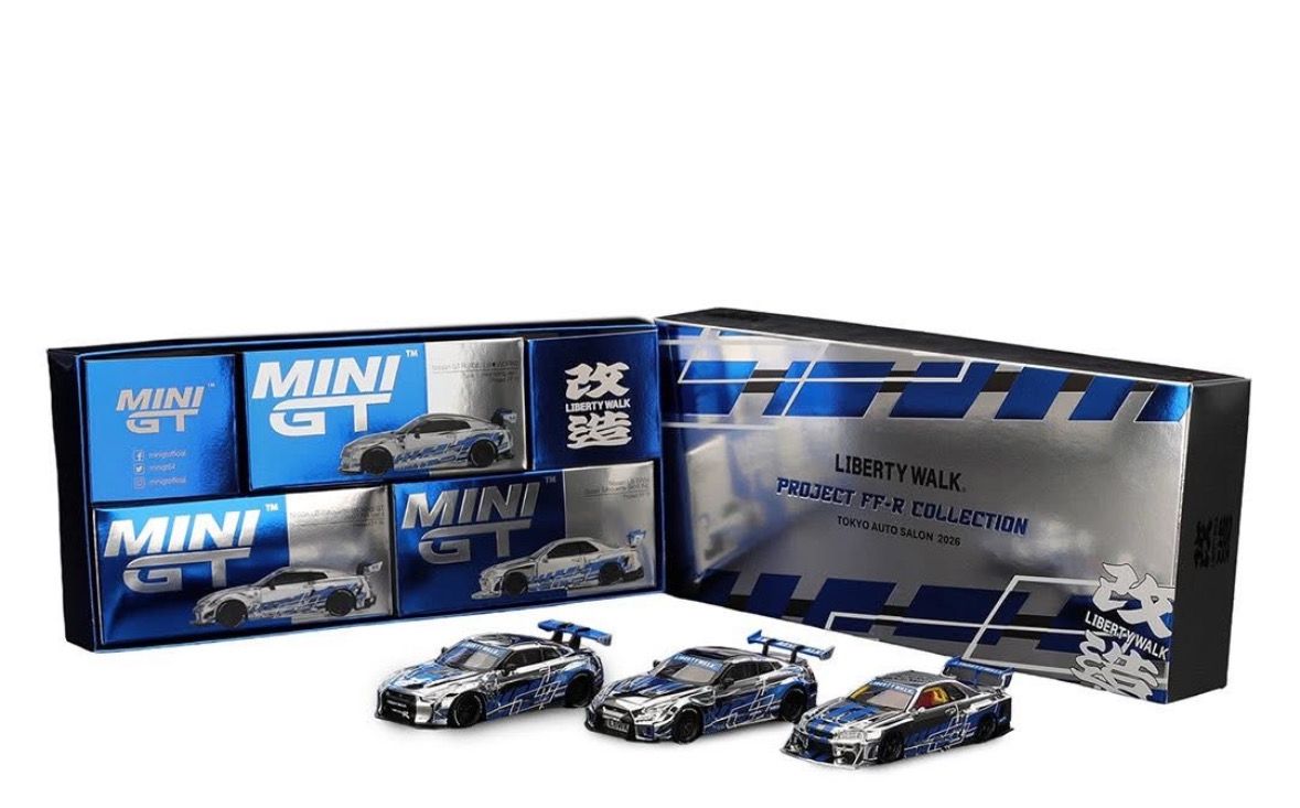 PREORDER] MINI GT LB-Works Nissan GT-R Series Chrome Silver Blue
