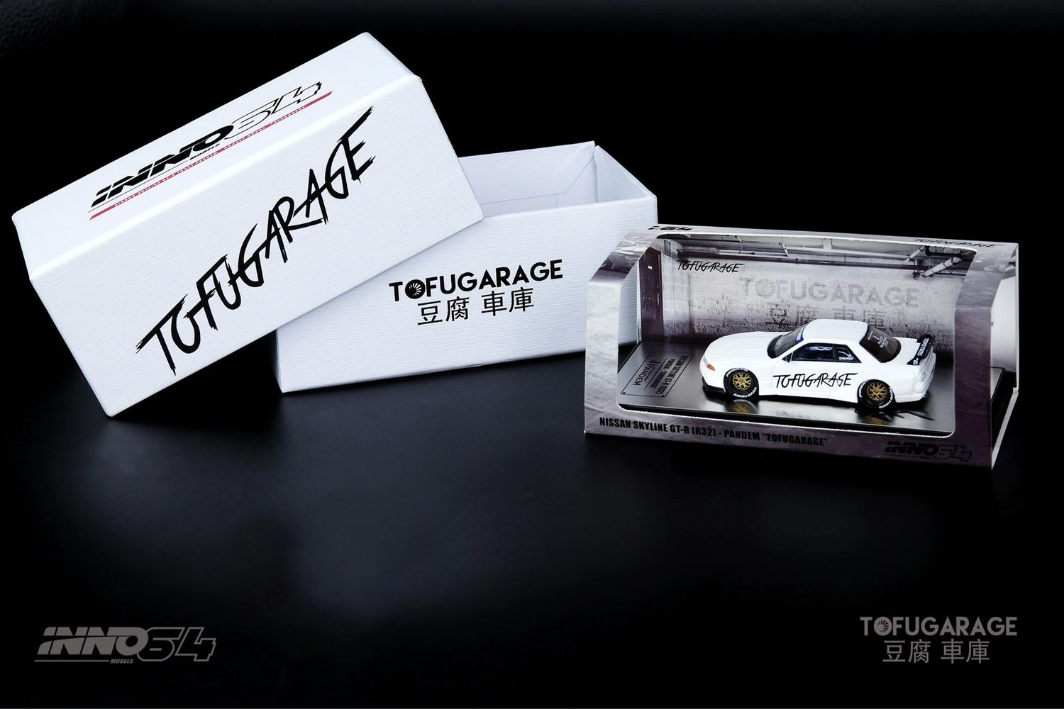 INNO64 x TOFUGARAGE Nissan Skyline GT-R (R32) Pandem Rocket Bunny “TOFUGARAGE” White INNO64 x TOFUGARAGE Nissan Skyline GT-R (R32) Pandem Rocket Bunny “TOFUGARAGE” White