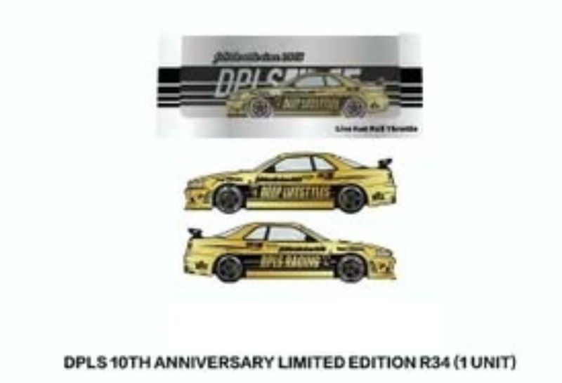 INNO64 x DPLS 10TH Anniversary Limited Edition Nissan Skyline GT-R34 Gold Chrome | 2026 Tokyo Autosalon Japan