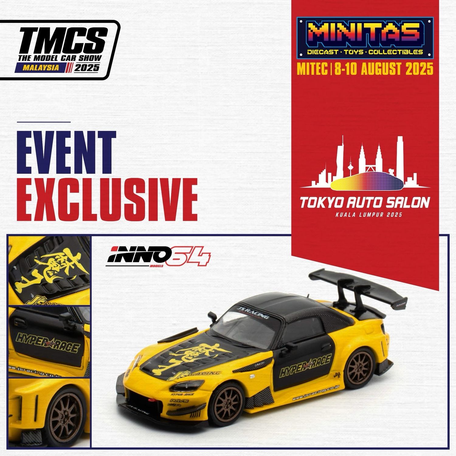 INNO64 x J’s Racing x Hyper Race Motorsport Honda S2000 | 2025 Tokyo Auto Salon TAS KL | Signed
