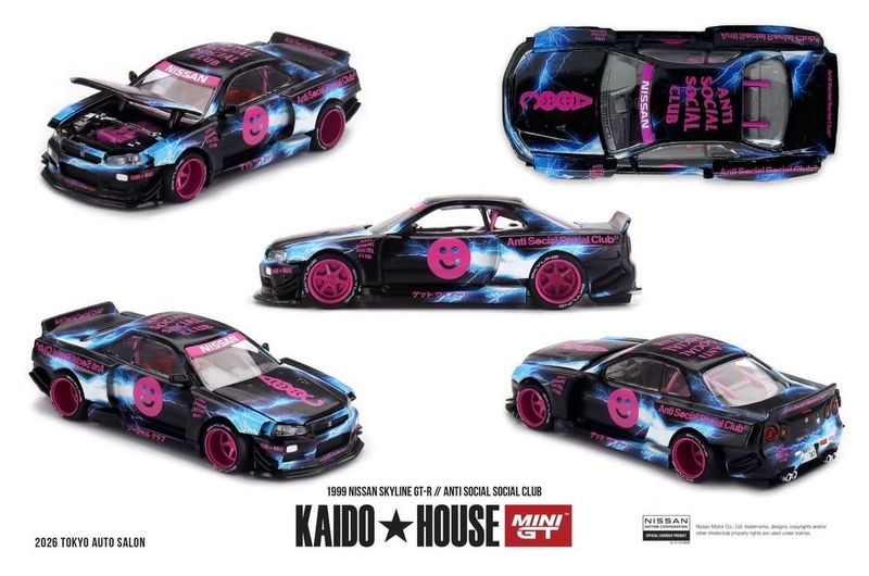 [PREORDER] KAIDOHOUSE x ANTI SOCIAL SOCIAL CLUB 1999 NISSAN SKYLINE GT-R | 2026 Tokyo Autosalon Japan