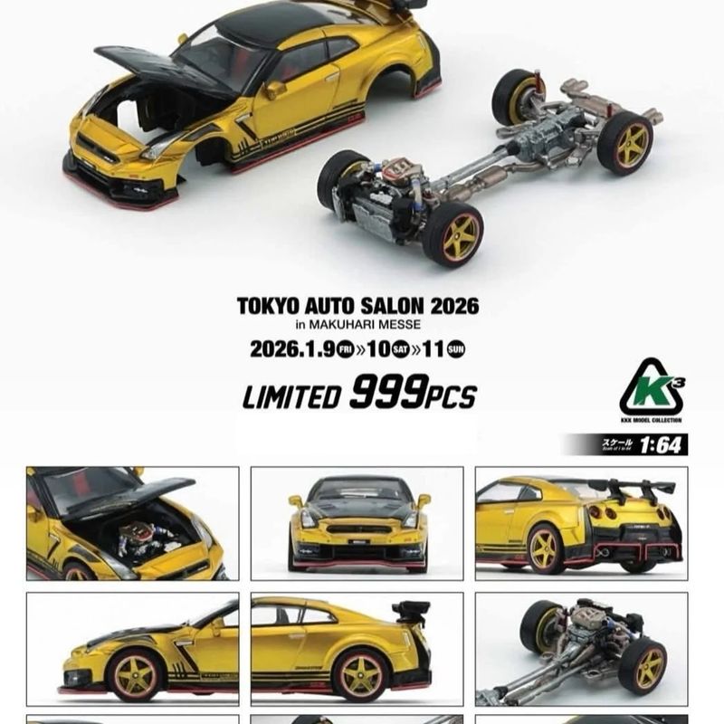 [PREORDER] KKK Model Collection Nissan Skyline GT-R 35 Gold | 2026 Tokyo Autosalon Japan