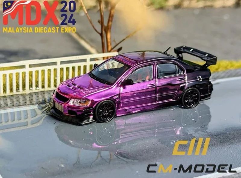 CM MODEL Mitsubishi Lancer Evolution IX Purple | 2024 Malaysia Diecast Expo (MDX)