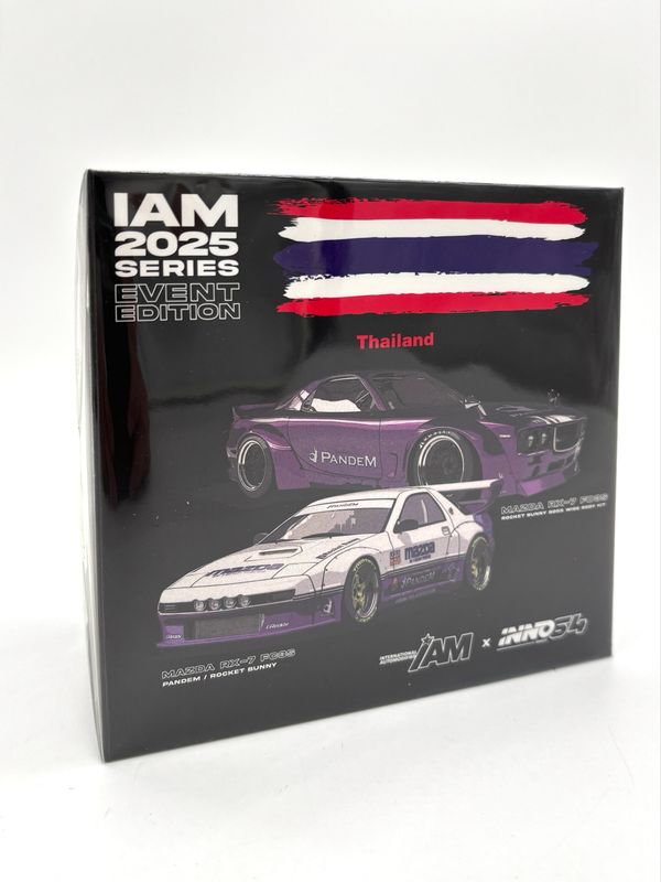 INNO64 Mazda RX-7 FC3S Pandem Rocket Bunny White & Wide Body Kit Purple Event Edition | 2025 IAM Bangkok Thailand