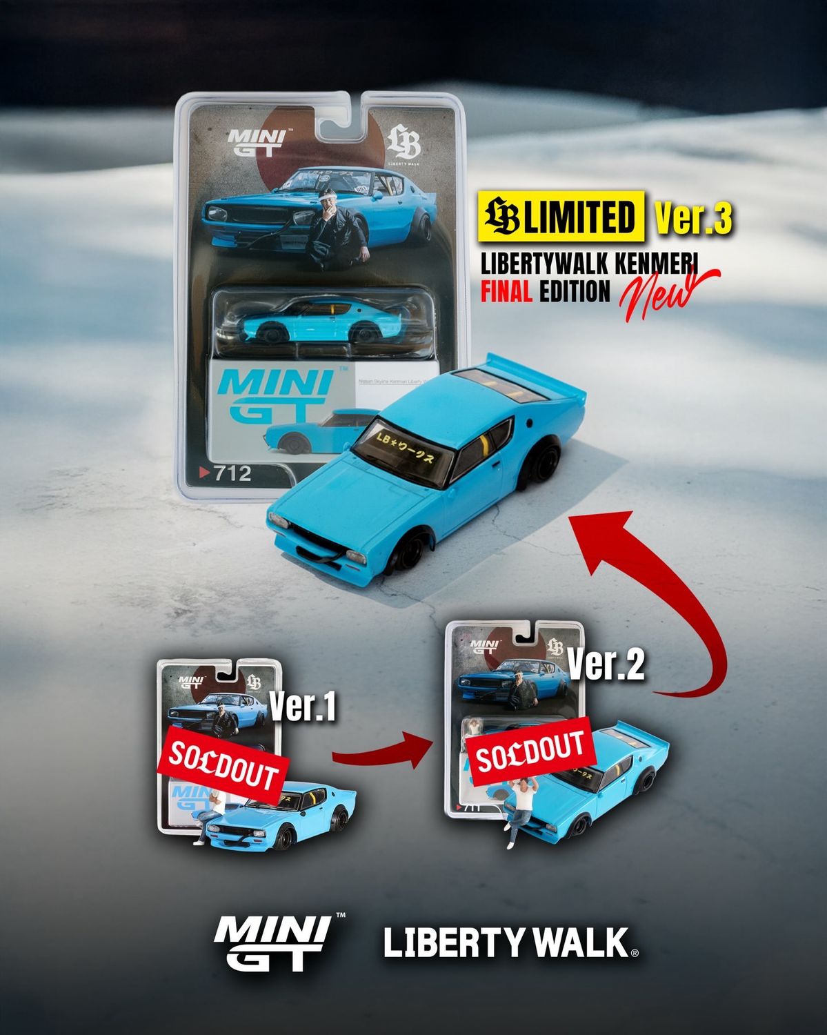 712 MINI GT Liberty Walk Nissan Skyline Kenmeri Blister Pack