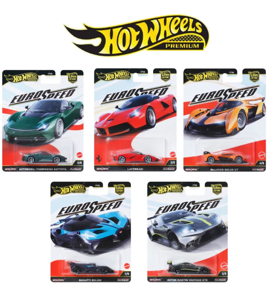 2025 Hot Wheels Premium Eurospeed Set of 5 Cars