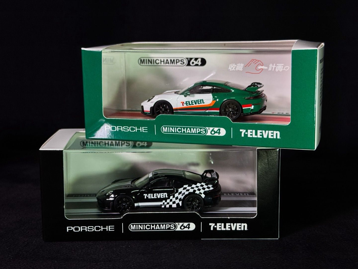 [PREORDER] Minichamps x 7-11 Porsche 911 GT3 7-11 Livery &amp; Black Livery | 2026 Taiwan Exclusive 7-11 Collaboration