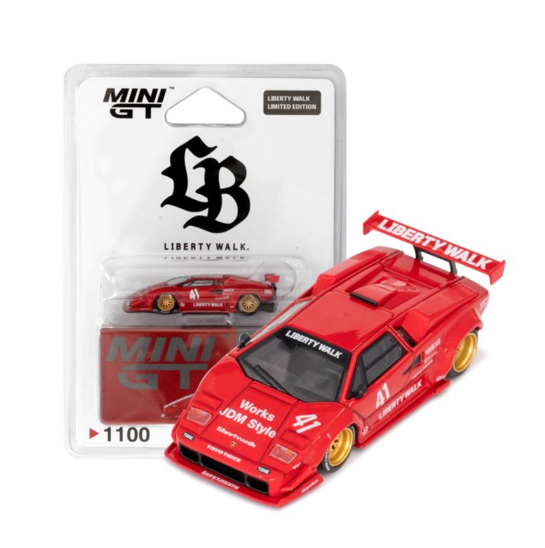 [PREORDER] #1100 MINI GT Lamborghini Countach LB-WORKS Red | Liberty Walk Store Exclusive
