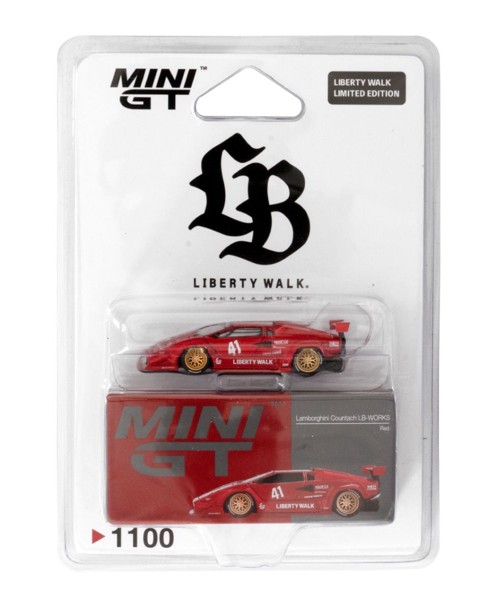 1100 MINI GT Lamborghini Countach LB-WORKS Red | Liberty Walk