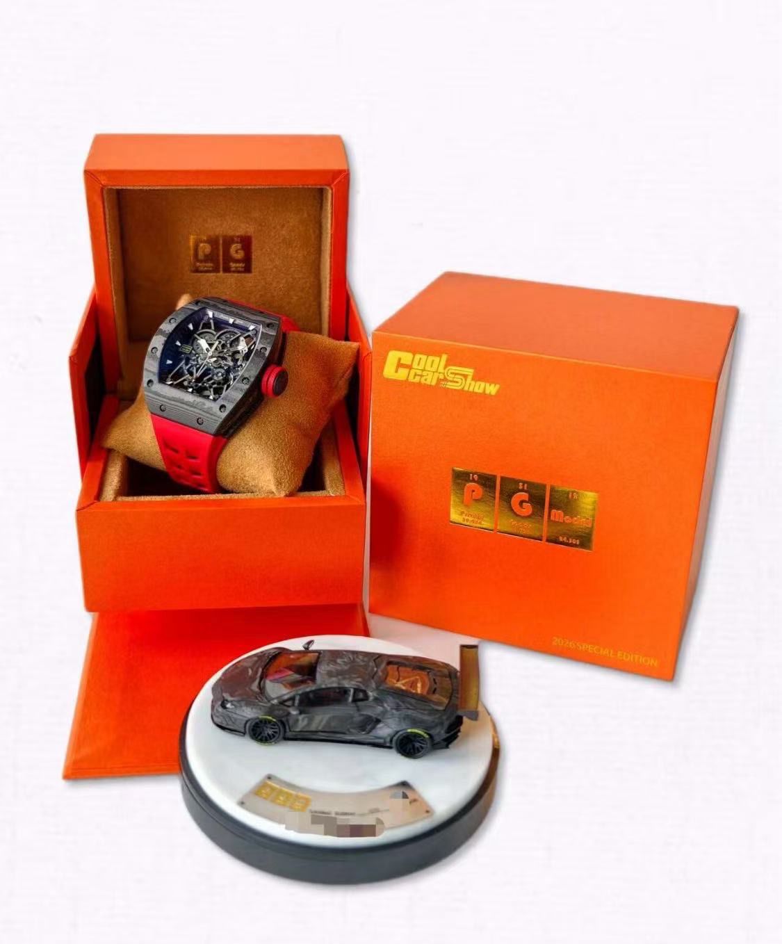 [PREORDER] PGM Lamborghini Aventador Carbon LB700 Carbon &amp; Watch Set Package | 2026 Shenzhen Kyushi Exhibition