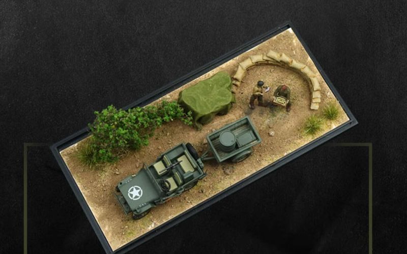 Time Micro 1/64 Willys MB WWII Jeep Battlefield Supply Diorama Bundle Set