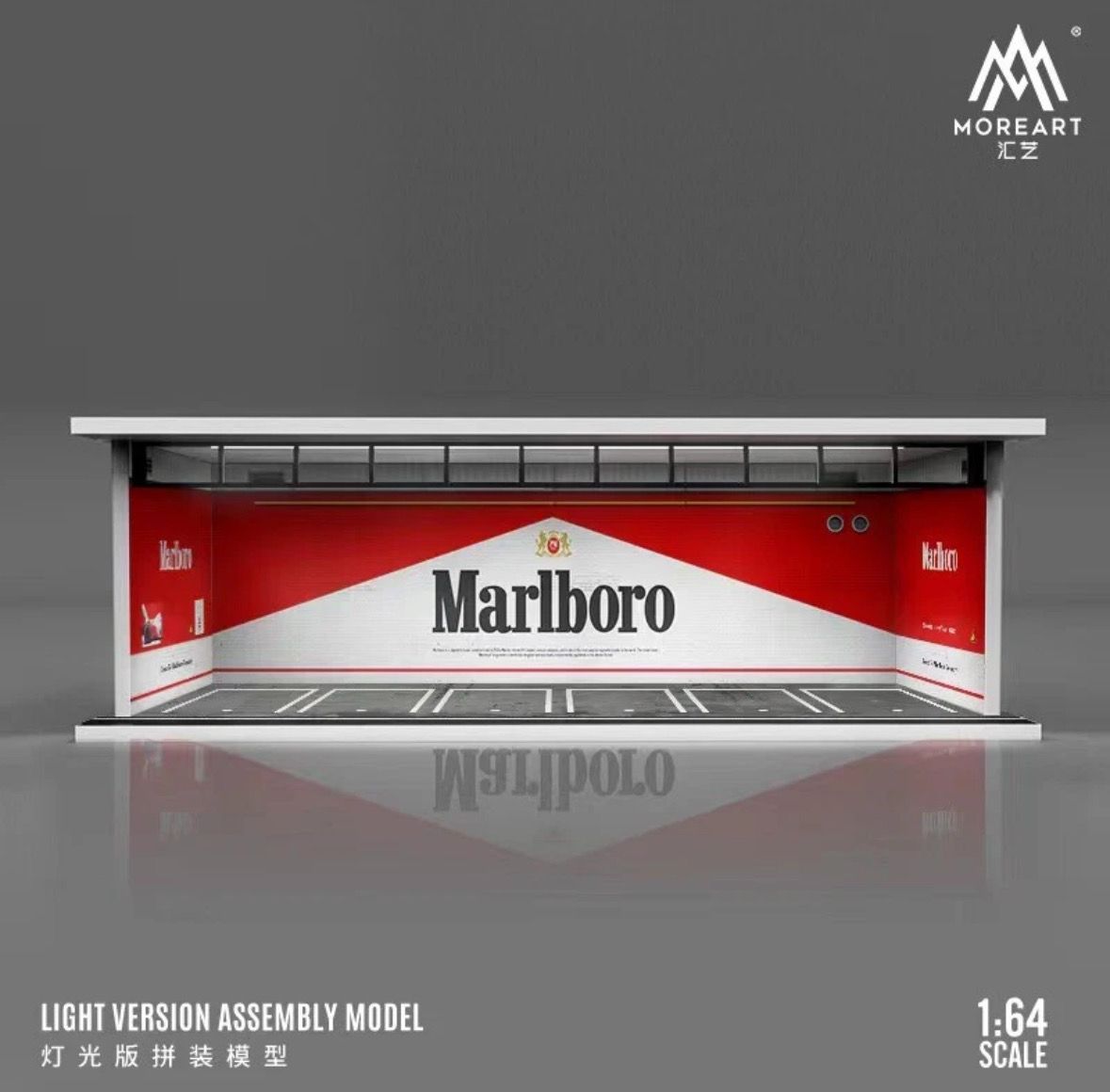 MoreArt 1/64 Marlboro Diorama LED Lighting Model Car Display Station MoreArt 1/64 Marlboro Diorama LED Lighting Model Car Display Station