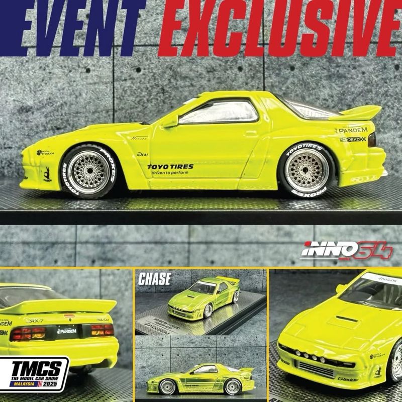 [UNSEALED] INNO64 Mazda RX-7 FC3S Pandem Green | 2025 The Model Car Show Malaysia