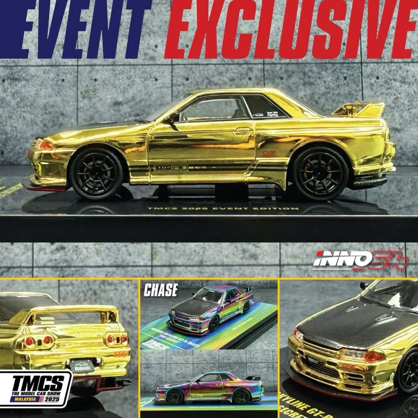 [UNSEALED] INNO64 Nissan Skyline R32 Top Secret Gold | 2025 The Model Car Show Malaysia