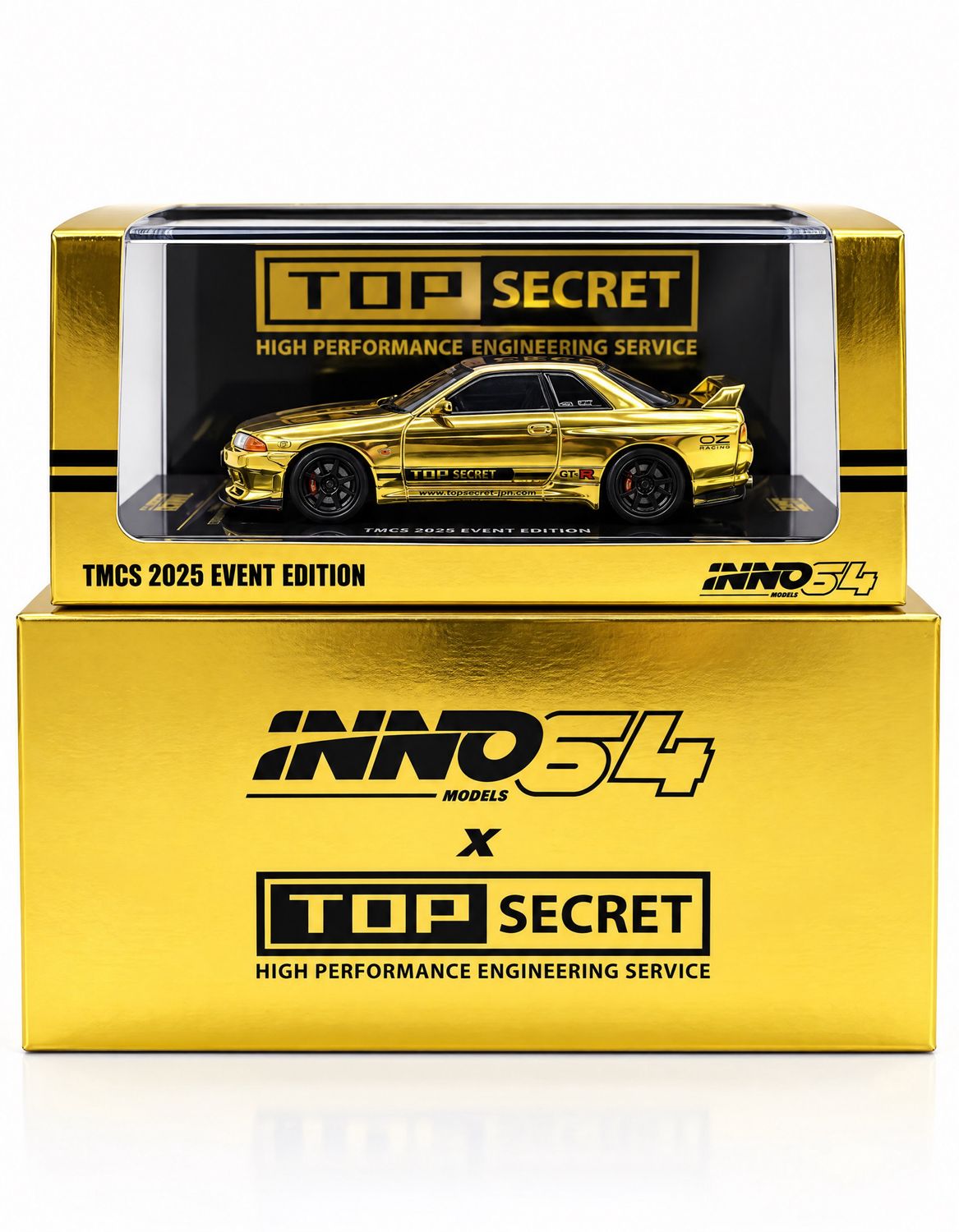 [UNSEALED] INNO64 Nissan Skyline GT-R (R-32) “Top Secret”Gold (Signed) | 2025 The Model Car Show Malaysia