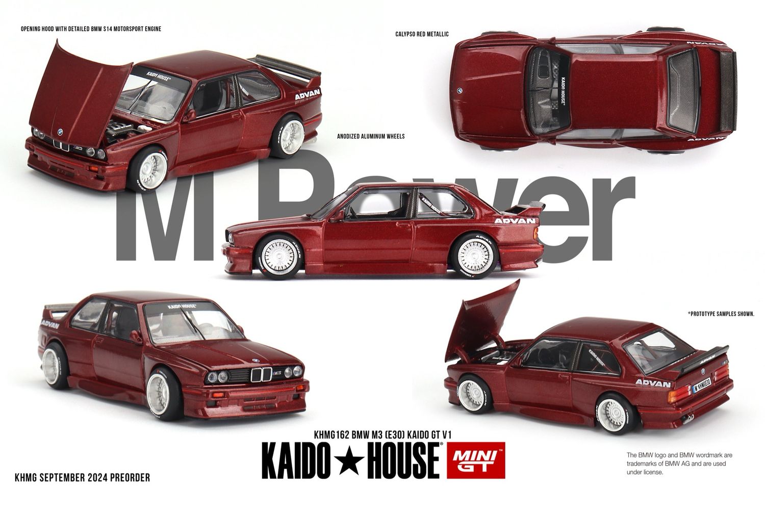 KAIDOHOUSE BMW M3 (E30) GT V1 Maroon (KHMG162)