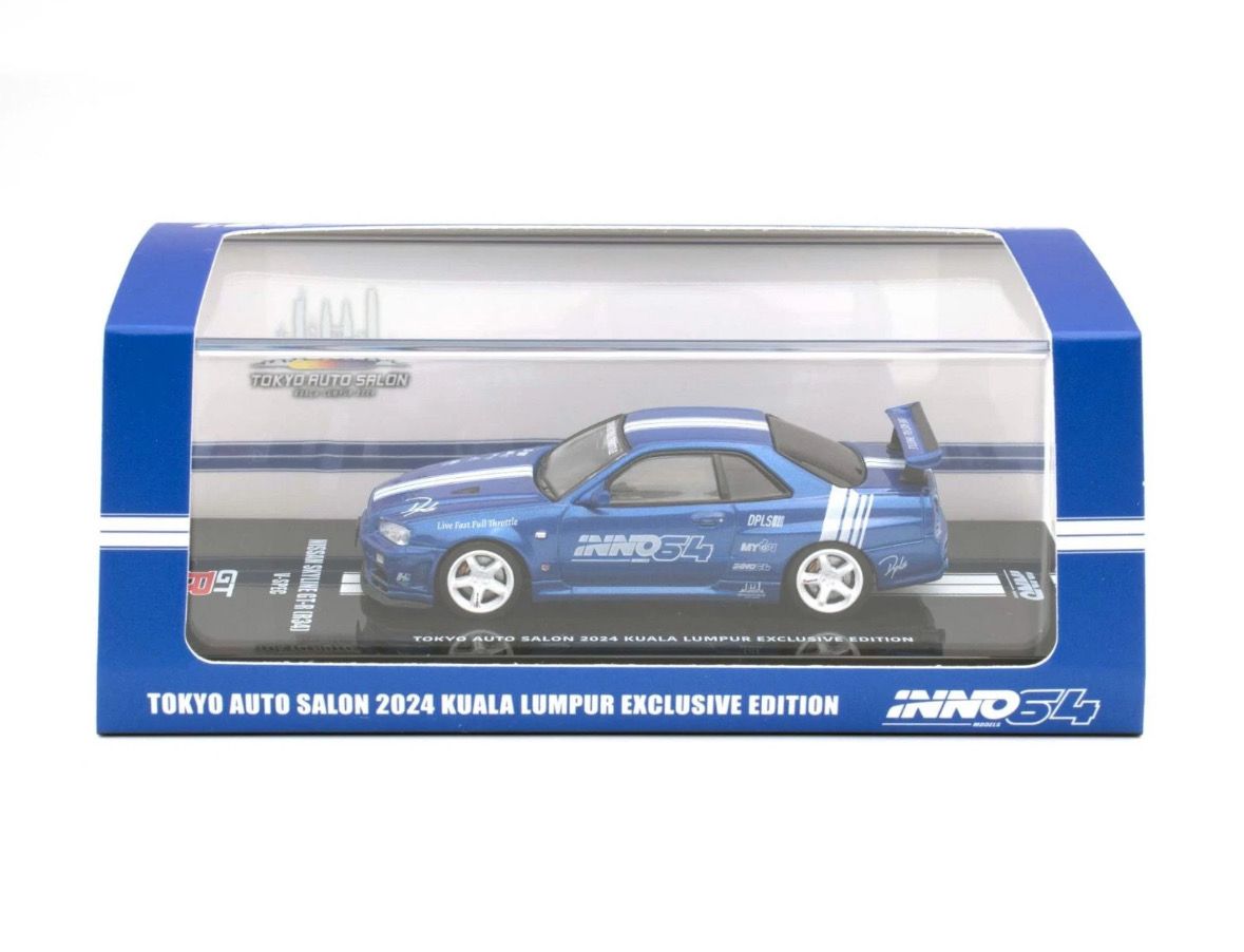 [UNSEALED] 2024 TAS Tokyo Autosalon KL INNO64 Nissan Skyline GT-R (R34) V-Spec Blue