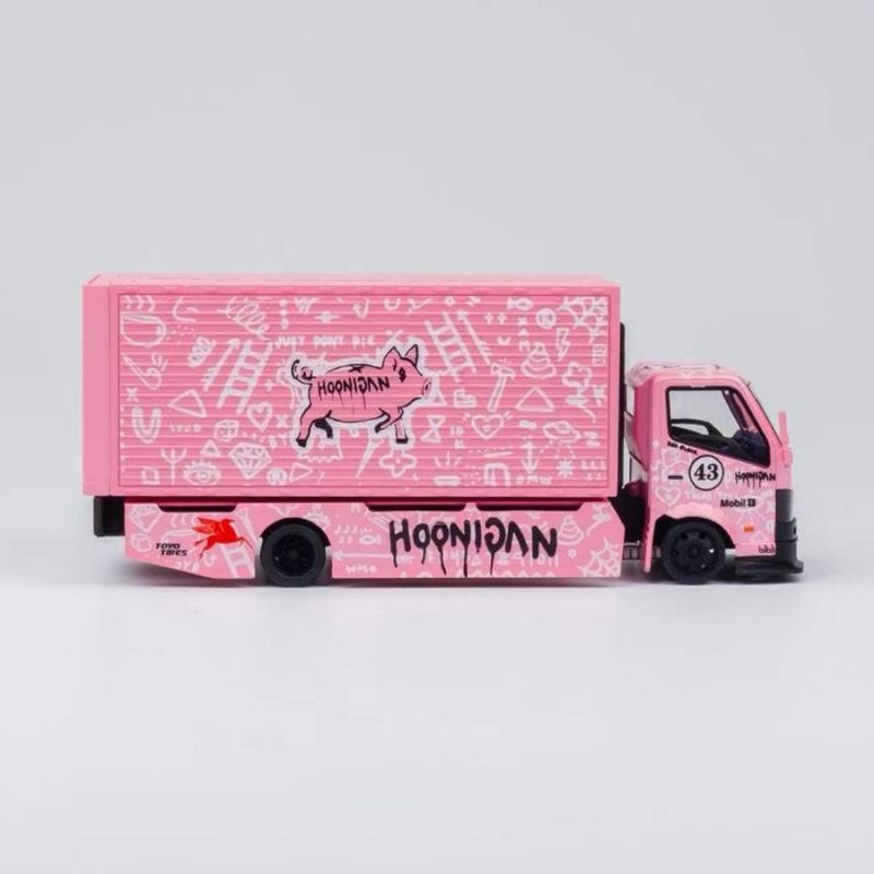 MicroTurbo 1/64 Hoonipigasus Pink Pig Flatbed Tow Truck