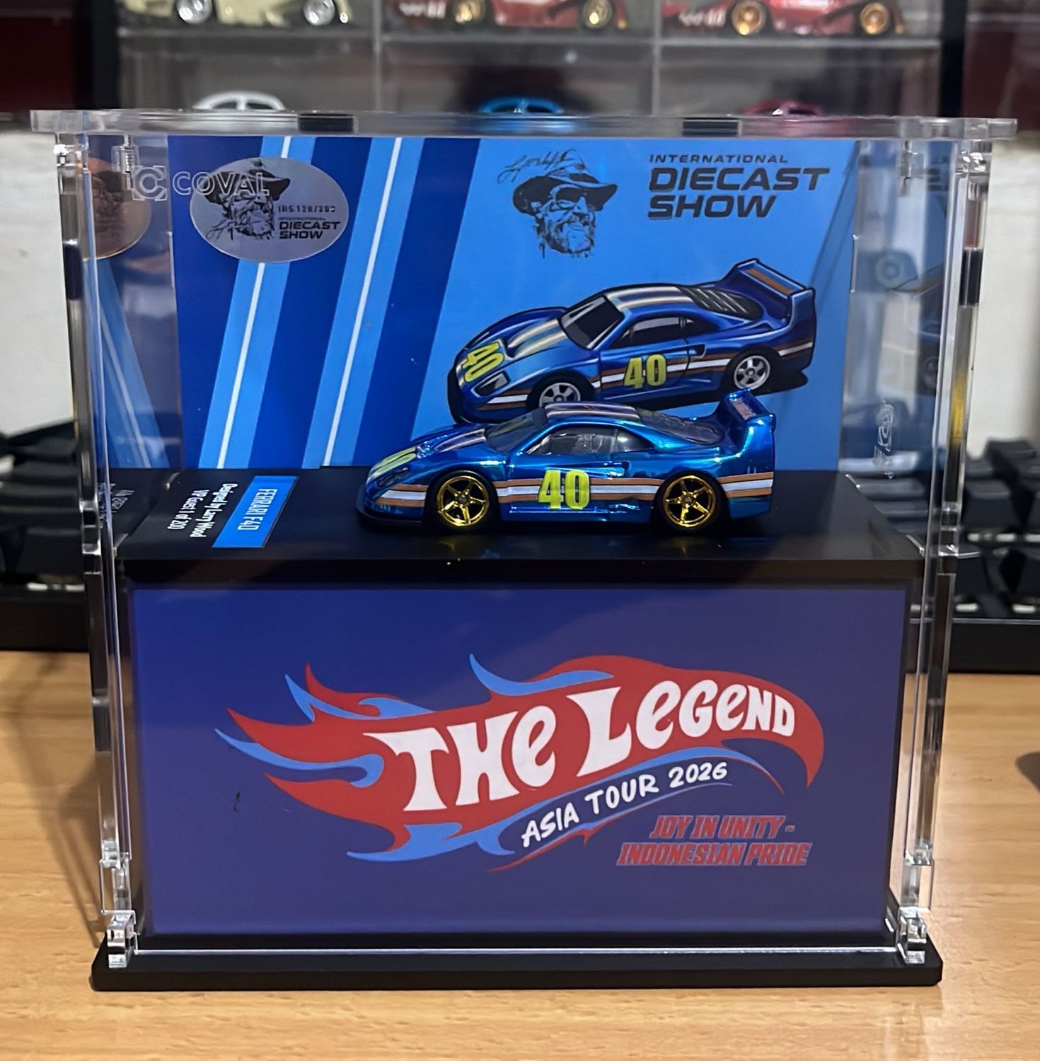 [PREORDER] Ferrari F40 1/64 Blue Larry Wood Design | 2026 International Diecast Show | The Legend Asia Tour Dinner Exclusive