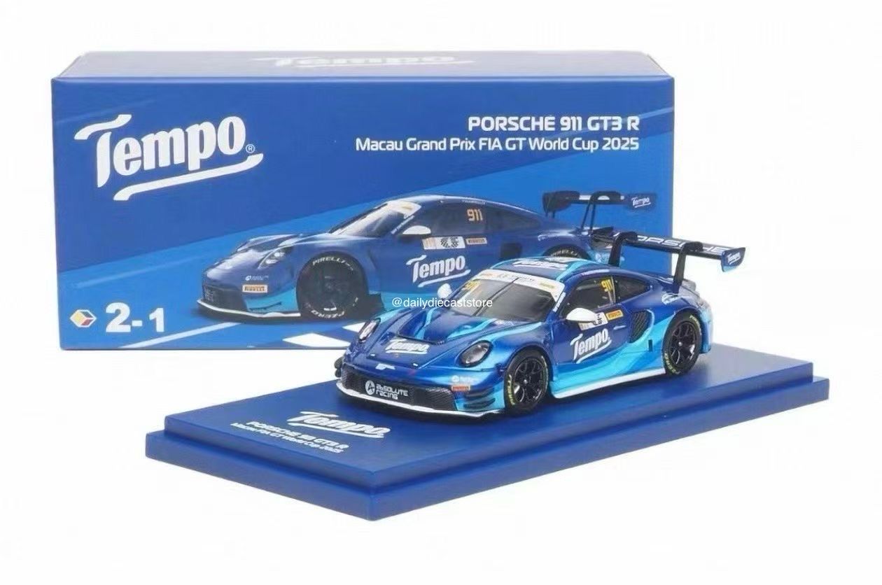 [PREORDER] Almost Real 1/64 Tempo Livery Porsche 911 GT3 R Macau Grand Prix FIA GT World Cup 2025 (2-1)