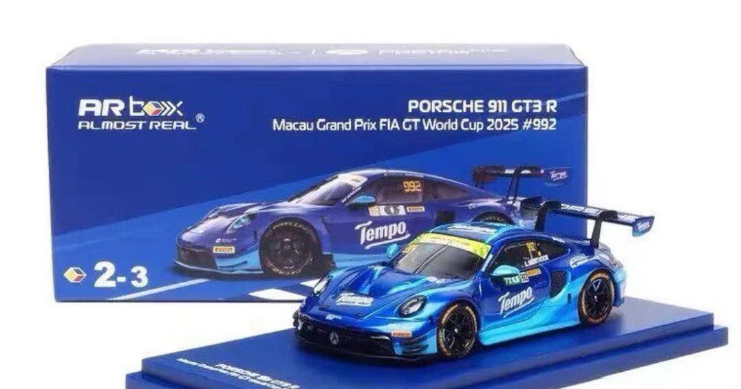 [PREORDER] Almost Real 1/64 Tempo Livery Porsche 911 GT3 R Macau Grand Prix FIA GT World Cup 2025 #992 (2-3)