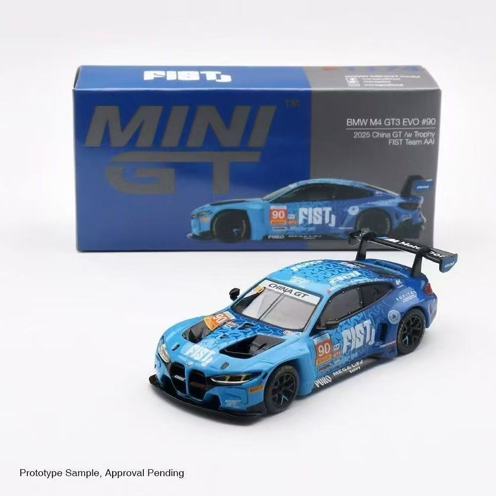 [PREORDER] #1215 MINI GT BMW M4 GT3 EVO #90 2025 China GT /w Trophy FIST Team AAI