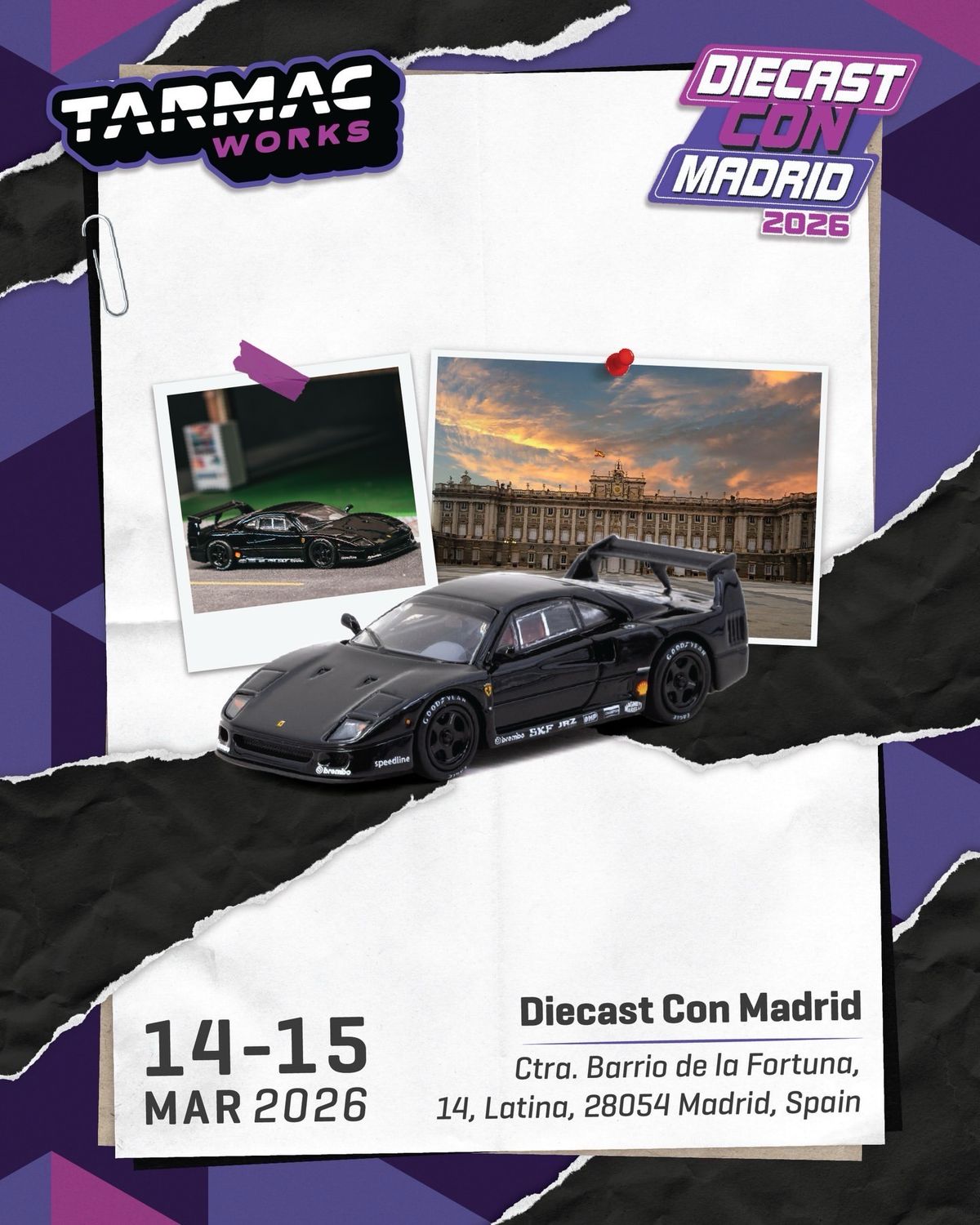 [PREORDER] Tarmac Works Ferrari F40 Black | 2026 Diecast Con Madrid
