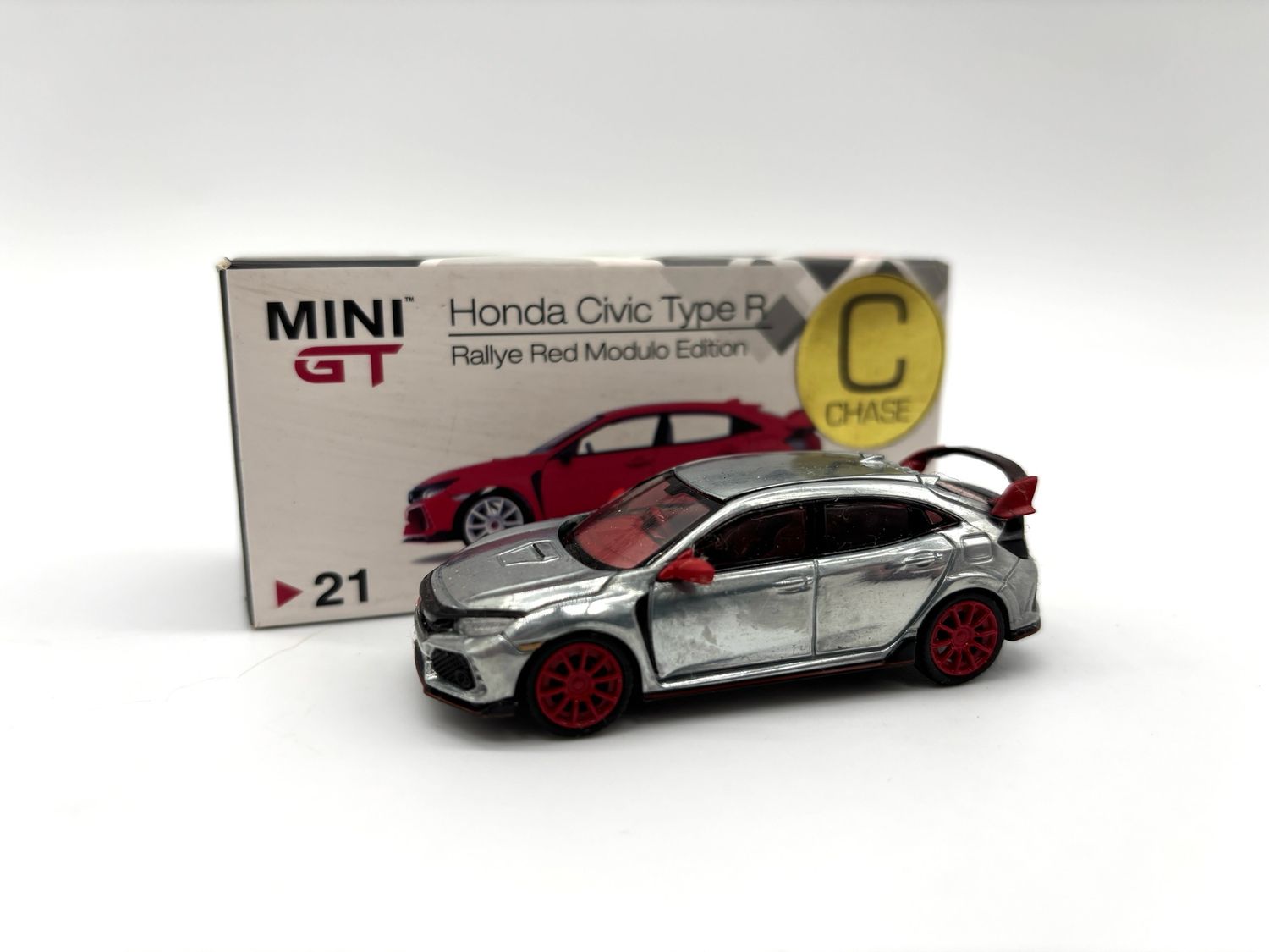#21 MINI GT Honda Civic Type R (FK8) Rallye Red Modulo Edition Raw Chase #21 MINI GT Honda Civic Type R (FK8) Rallye Red Modulo Edition Raw Chase