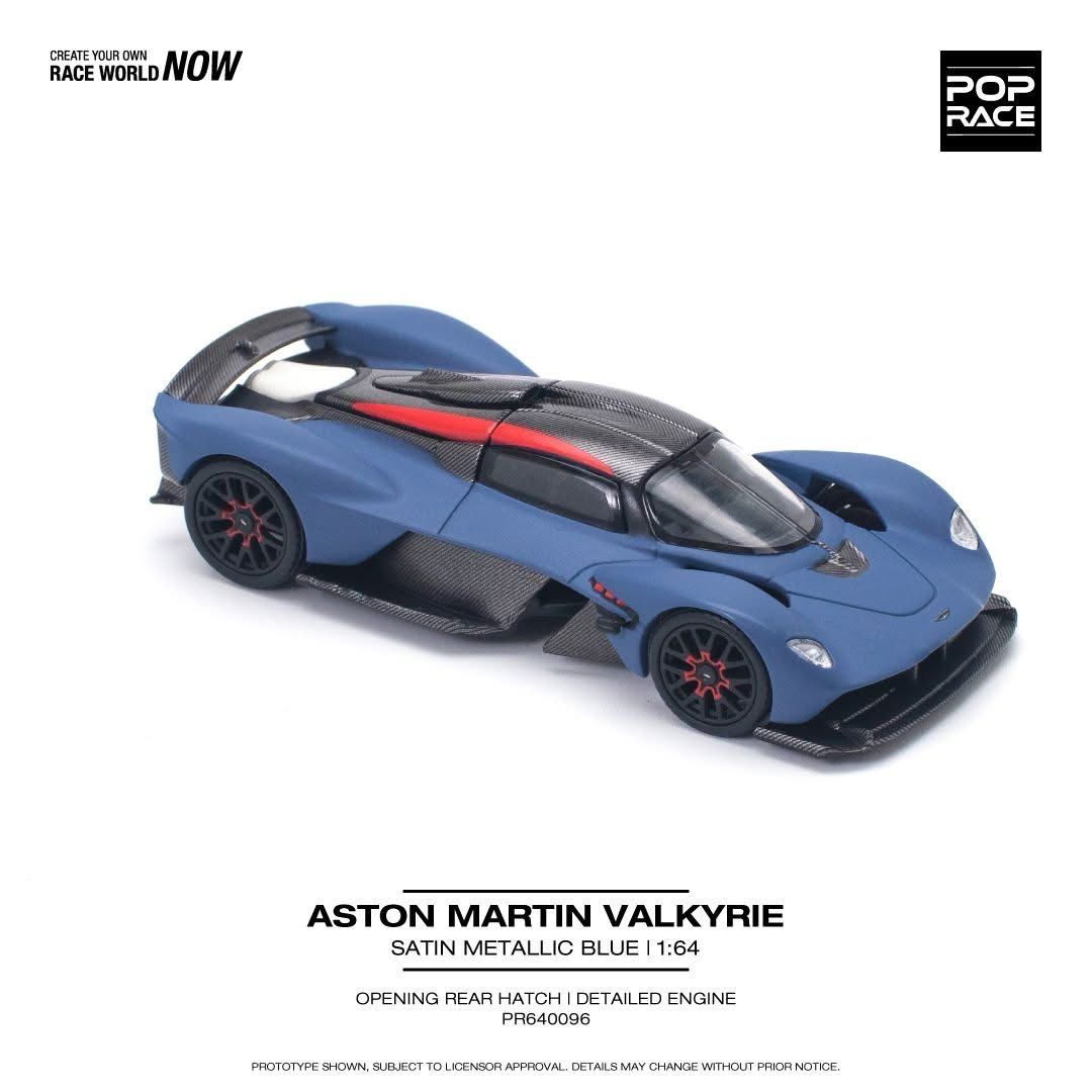 POP RACE Aston Martin Valkyrie Satin Marina Blue (PR64-96) POP RACE Aston Martin Valkyrie Satin Marina Blue (PR64-96)