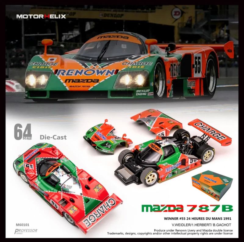 Motorhelix 1/64 Renown Mazda 787B Box Set