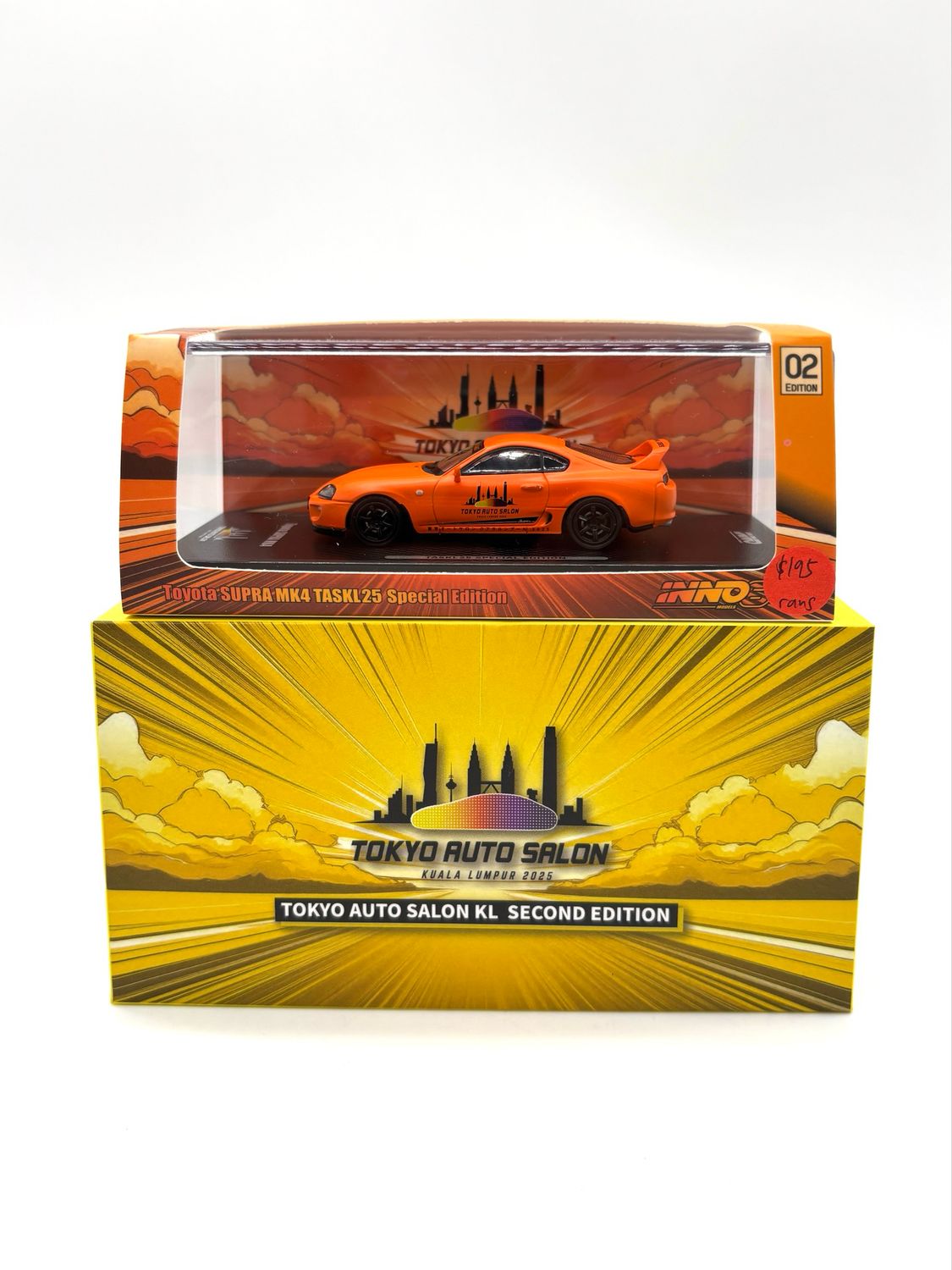 INNO64 x TASKL Matte Frost Yellow Toyota Supra MK4 Orange Chase | 2025 Tokyo Auto Salon TAS KL