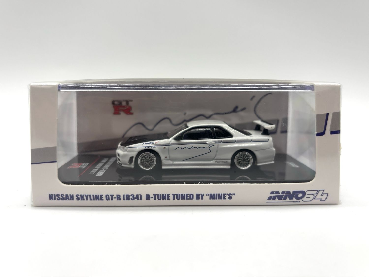 INNO64 Nissan Skyline GT-R (R34) R-Tune Tuned By "MINE’S" White INNO64 Nissan Skyline GT-R (R34) R-Tune Tuned By "MINE’S" White