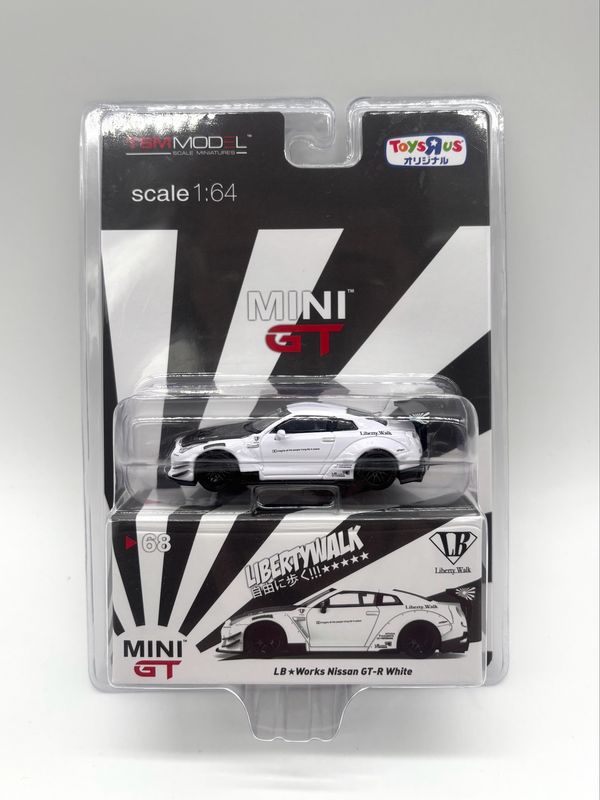 #68 MINI GT LB Works Nissan GT-R White Toys R Us Exclusive Blister