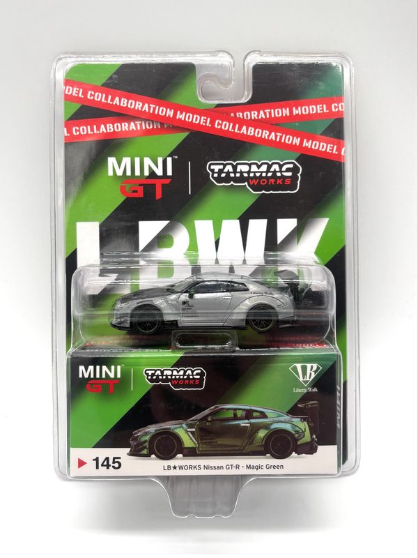 #145 MINI GT LB★WORKS Nissan GT-R (R35) Magic Green Chase Blister
