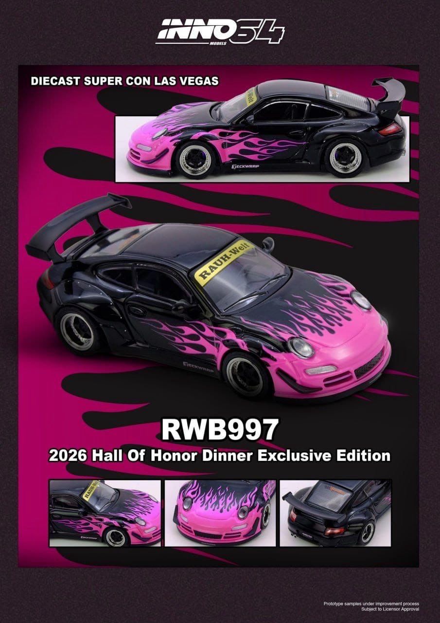 [PREORDER] INNO64 RWB 997 Pink Flames 2026 Hall of Honor Dinner Exclusive Edition | 2026 Diecast Supercon