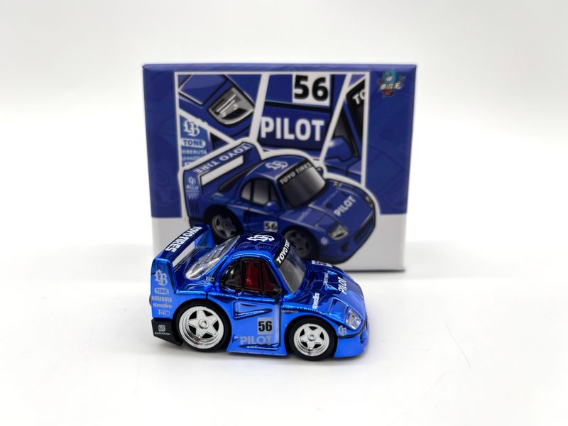 [UNSEALED] Demon King 1/64 Ferrari F40 LBWK Q Car Blue