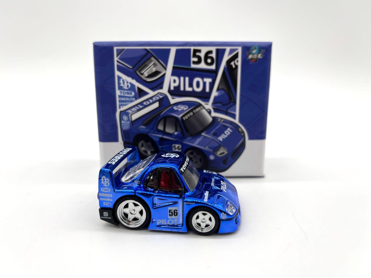 [UNSEALED] Demon King 1/64 Ferrari F40 LBWK Q Car Blue