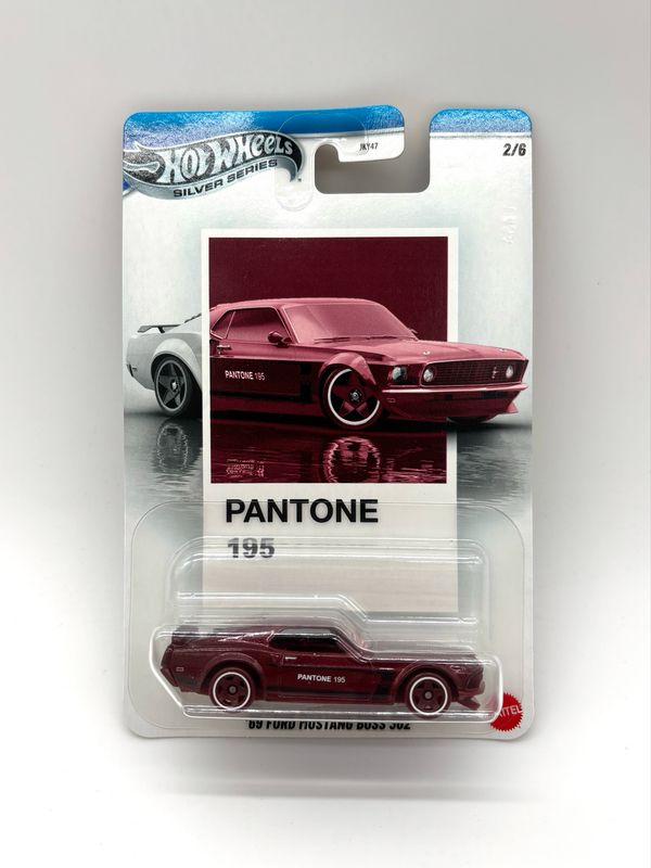 Hot Wheels Silver Series Pantone 195 ‘69 Ford Mustang Boss 302 Red