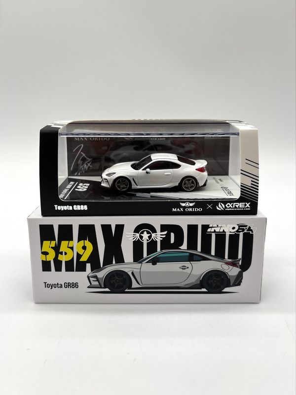 [UNSEALED] INNO64 x Max Orido x ALPHAREX Toyota GR86 White | 2025 Tokyo Auto Salon Hong Kong